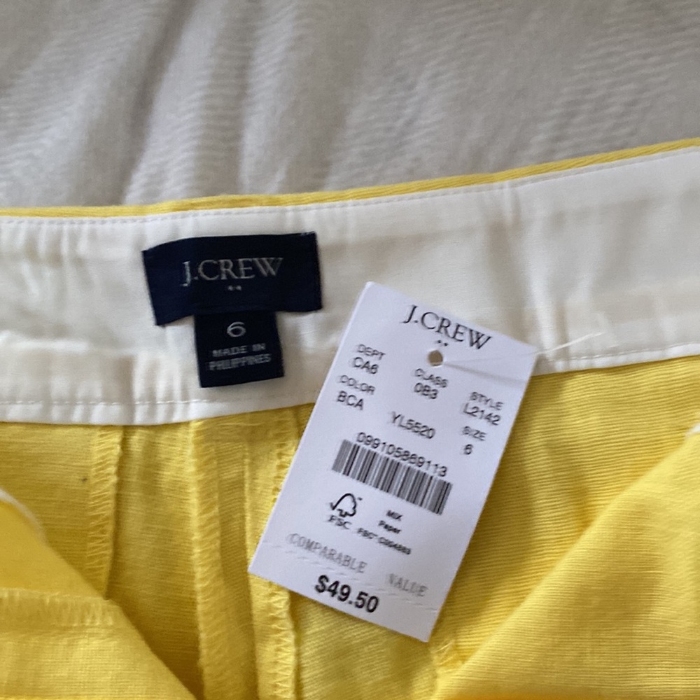 Yellow scalloped shorts